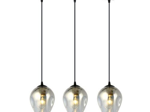 Hanglamp Boossik Zwart Ø14 cm met 3 glazen pendels en verstelbare hoogte
