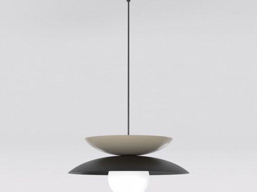 Hanglamp Seeky Zwart Ø10 cm met verstelbare hoogte, zwart-beige design en glazen witte lichtbol