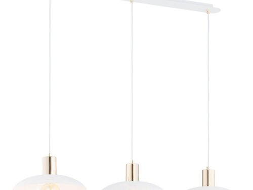 Kroonluchter Broru Wit Ø30 cm met 3 E27-fittingen en gepoedercoat stalen kap voor Japandi sfeer