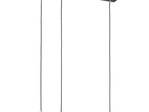 Hanglamp Broontik zwart met goud, drie verstelbare pendels en minimalistische afwerking