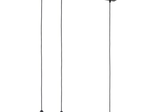 Hanglamp Faubero Zwart met drie conische kappen in zwart en goud, verstelbare hoogte, modern design