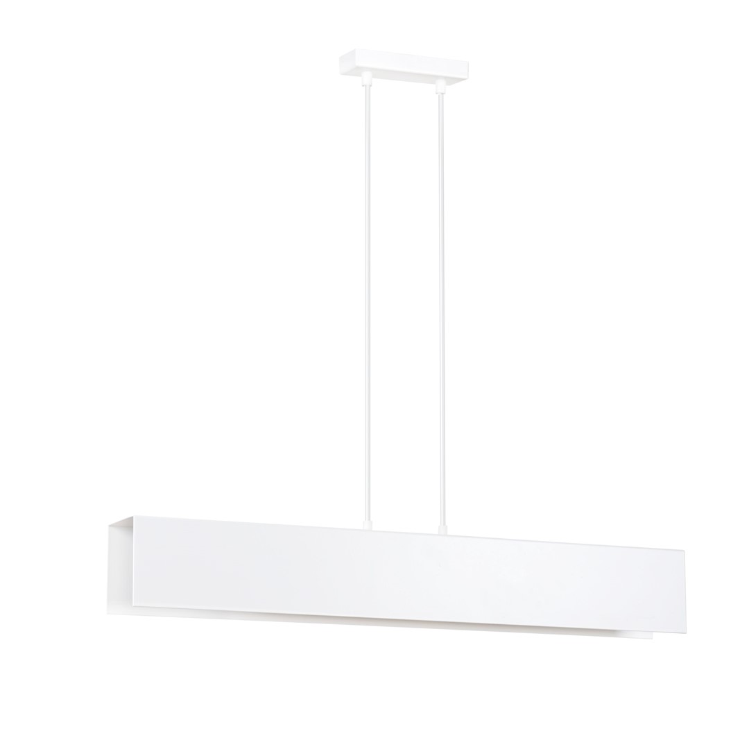 Hanglamp Daandia Wit, minimalistisch wit gepoedercoat staal, verstelbare hoogte en strak rechthoekig design
