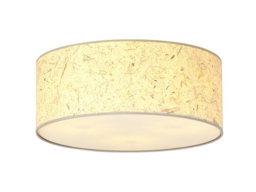Plafondlamp Nabora Zwart Ø50 cm met bruine boho lampenkap en warm, sfeervol licht