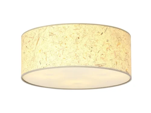 Plafondlamp Nabora Zwart Ø50 cm met bruine boho lampenkap en warm, sfeervol licht