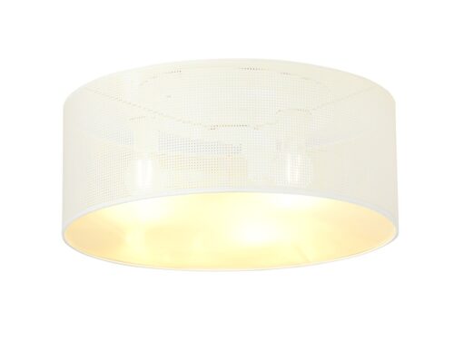 Plafondlamp Numi wit Ø50 cm met strakke, ronde kap en warme lichtuitstraling
