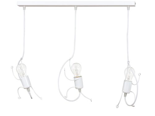 Hanglamp Sleemum Wit met drie witte pendels en verstelbare hoogte in modern design