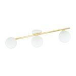 Plafondlamp Peinsen Wit Ø14 cm met drie glazen bollen en goudkleurige details
