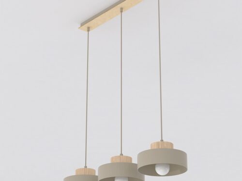Hanglamp Jobio beige met drie pendels en organisch tweelaags ontwerp