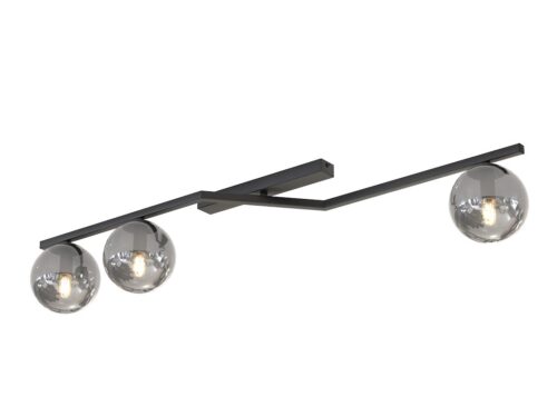 Cirura zwarte plafondlamp Ø14 cm met 3 glazen kappen en modern sculpturaal ontwerp