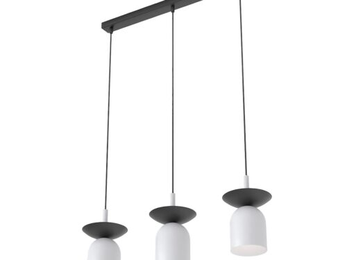 Hanglamp Skokaro grijs, verstelbare 3-lamps pendel van gepoedercoat staal met Scandinavische uitstraling