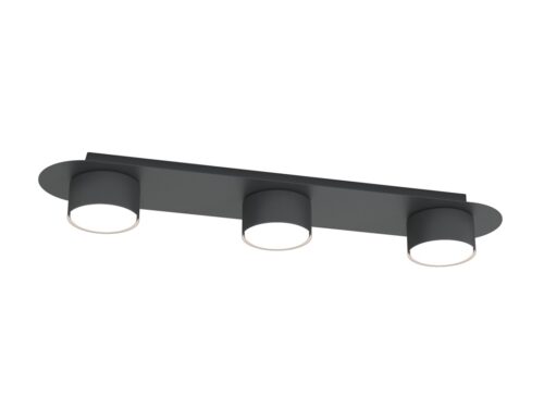 Plafondlamp Maullonte Zwart met 3 spots, minimalistisch design en gepoedercoat staal