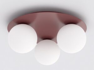 Plafondlamp Fluskella Bordeaux Ø14 cm