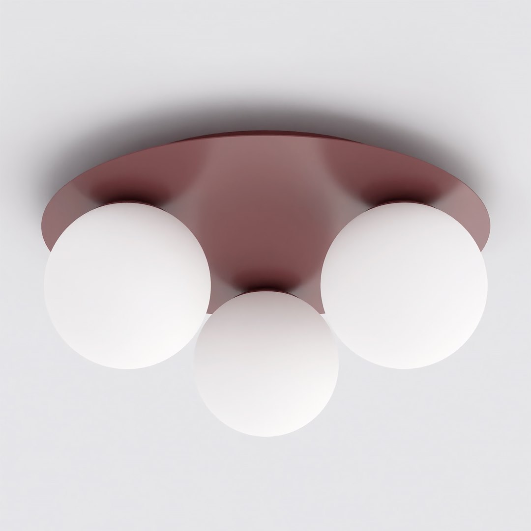 Plafondlamp Fluskella Bordeaux Ø14 cm