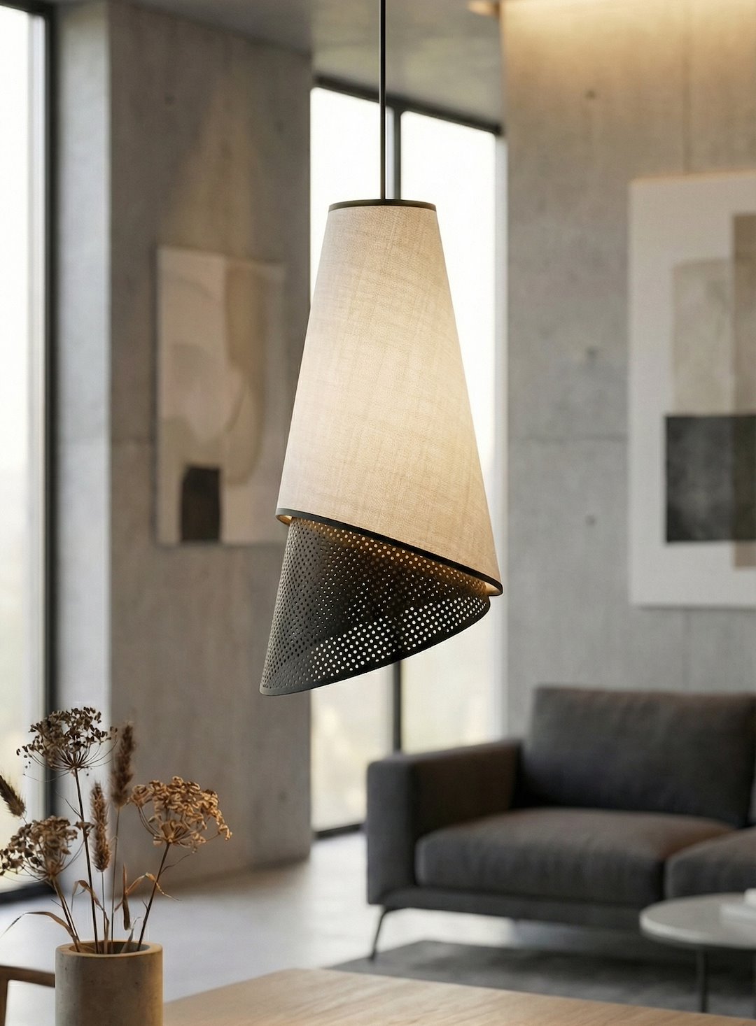 Hanglamp Nierund Zwart Ø20 cm - Afbeelding 2
