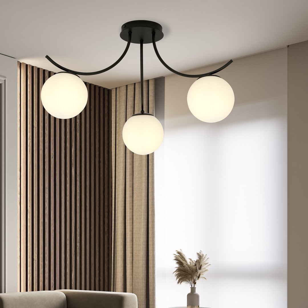 Plafondlamp Klumon Zwart Ø15 cm - Afbeelding 3