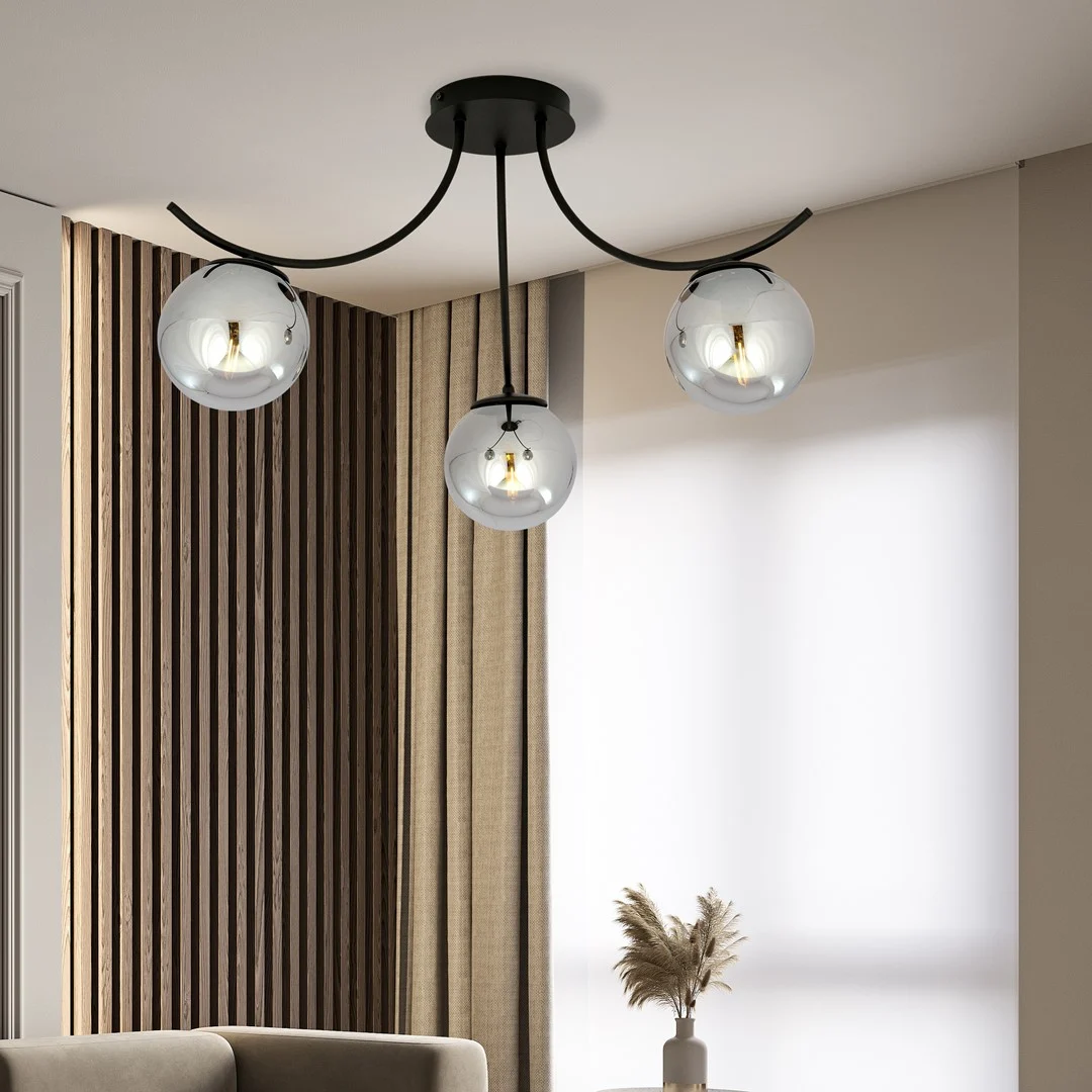 Plafondlamp Treirnes Zwart Ø14 cm - Afbeelding 3