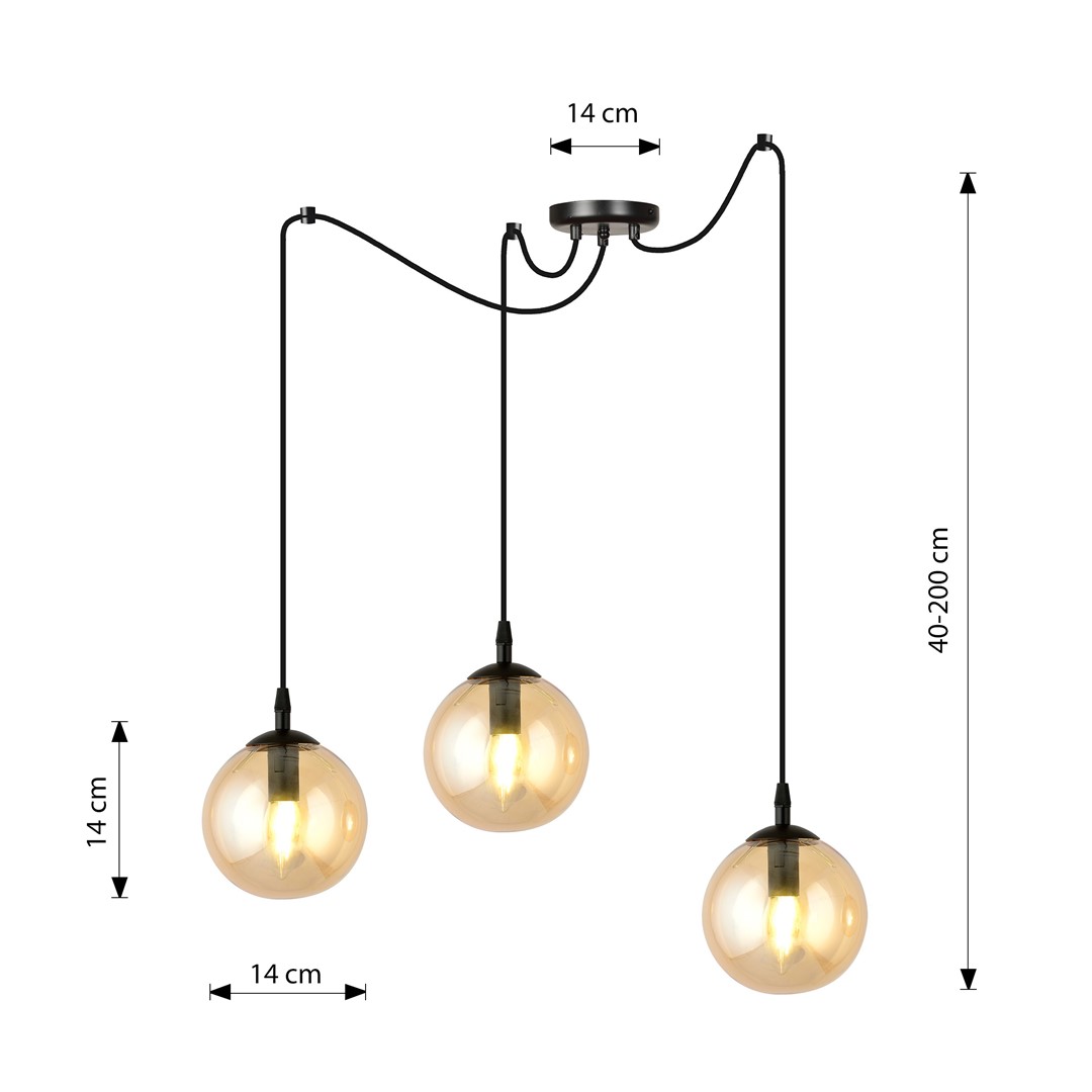 Hanglamp Lielir Zwart Ø14 cm - Afbeelding 3
