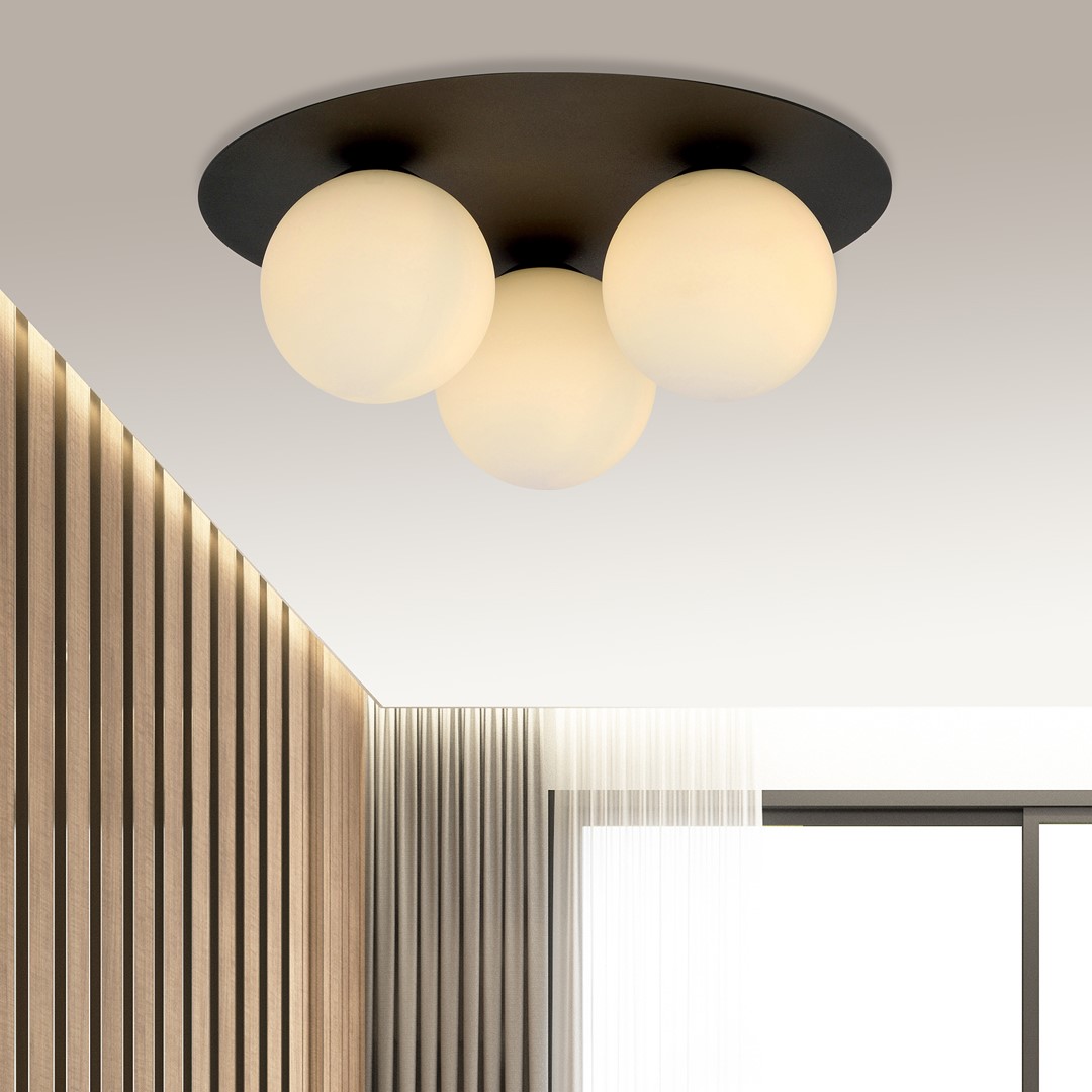 Plafondlamp Slaunena Zwart Ø15 cm - Afbeelding 3