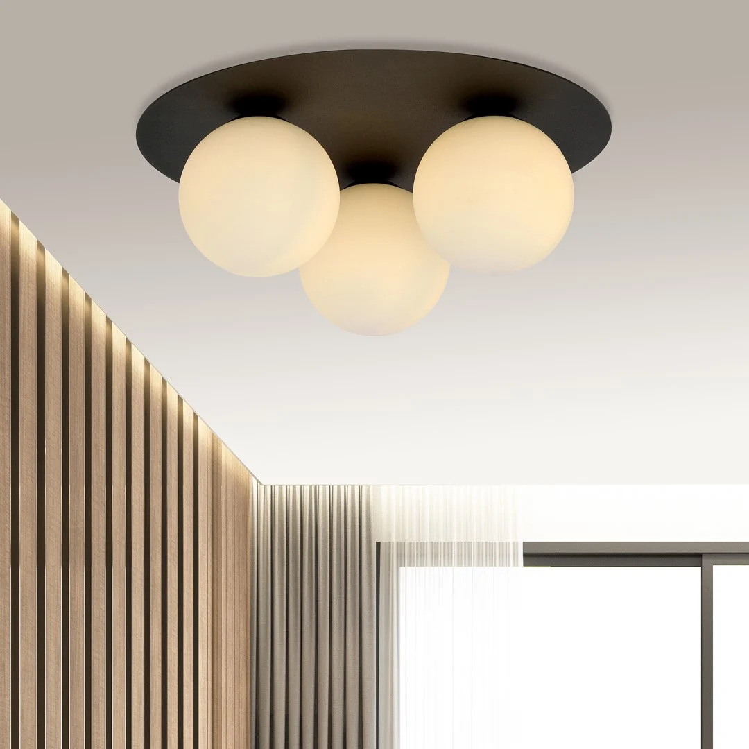 Plafondlamp Slaunena Zwart Ø15 cm - Afbeelding 3