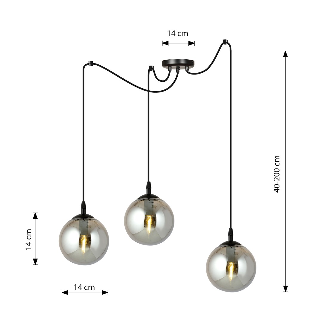 Hanglamp Haantund Zwart Ø14 cm - Afbeelding 3
