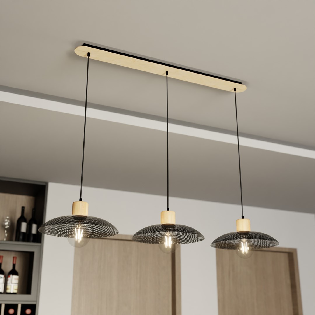 Kroonluchter Cebu Zwart Ø30 cm - Afbeelding 3