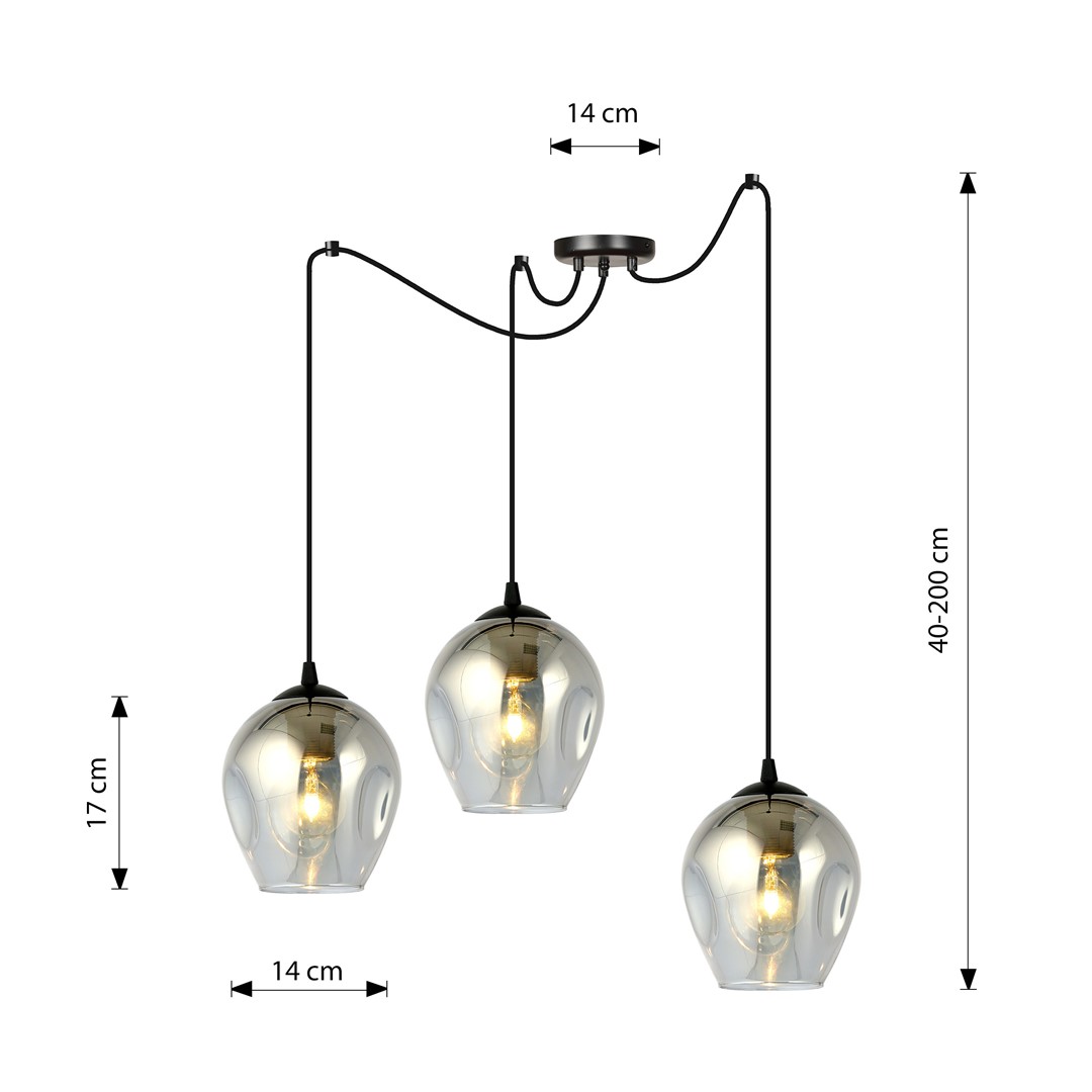 Hanglamp Kornum Zwart Ø14 cm - Afbeelding 3