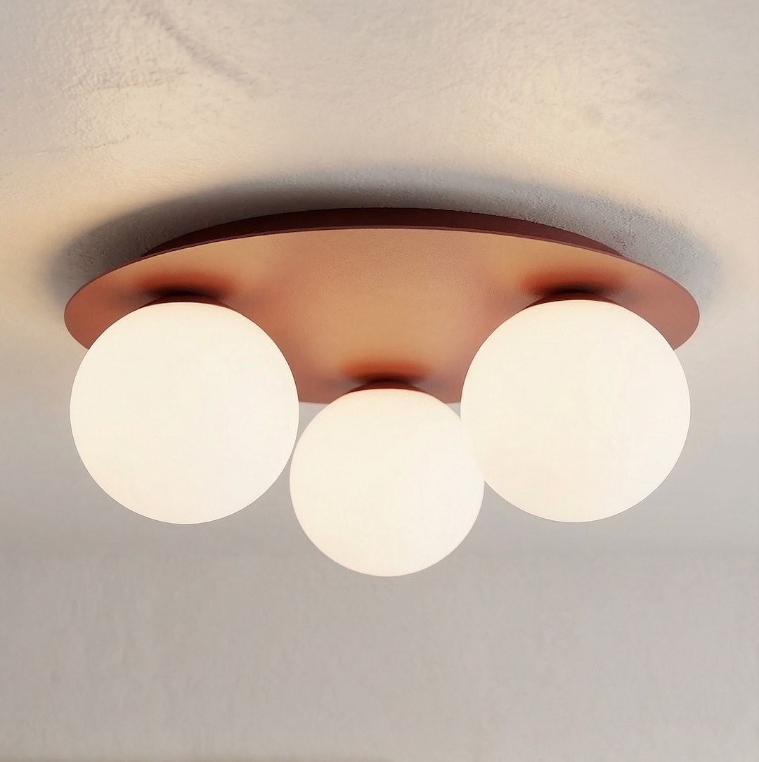 Plafondlamp Fluskella Bordeaux Ø14 cm - Afbeelding 3