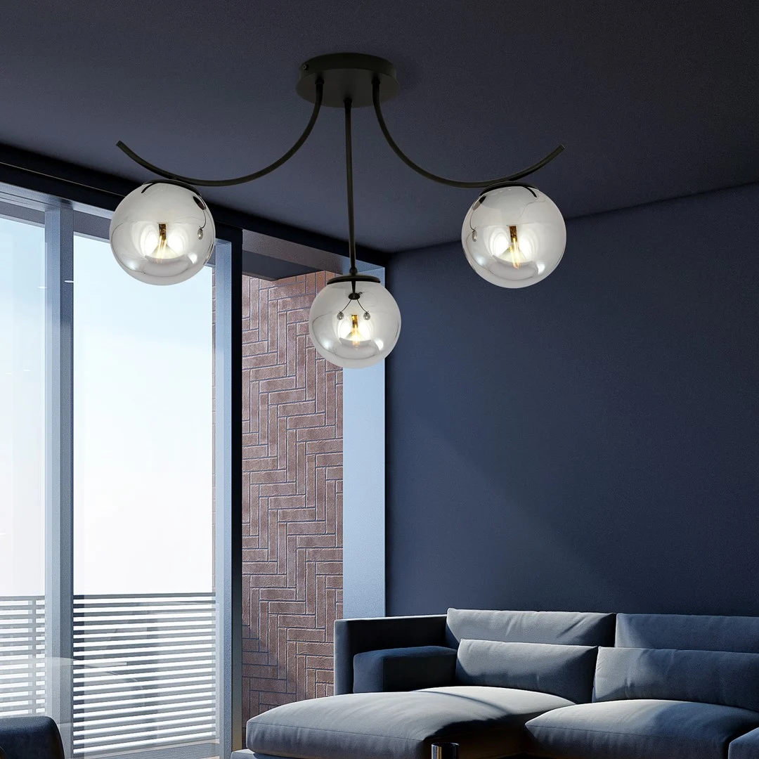 Plafondlamp Treirnes Zwart Ø14 cm - Afbeelding 4