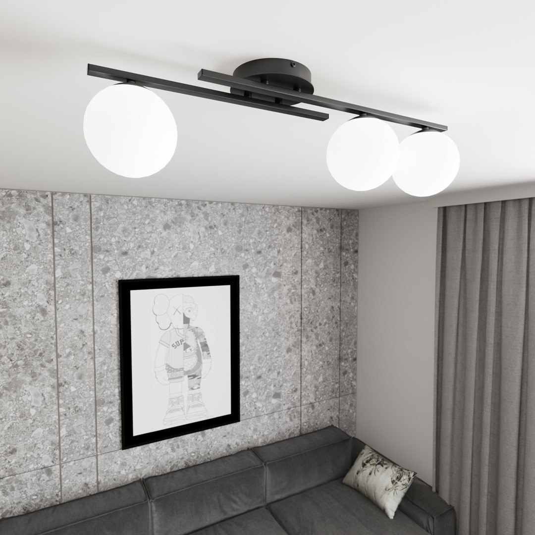 Plafondlamp Rermund Zwart Ø14 cm - Afbeelding 4