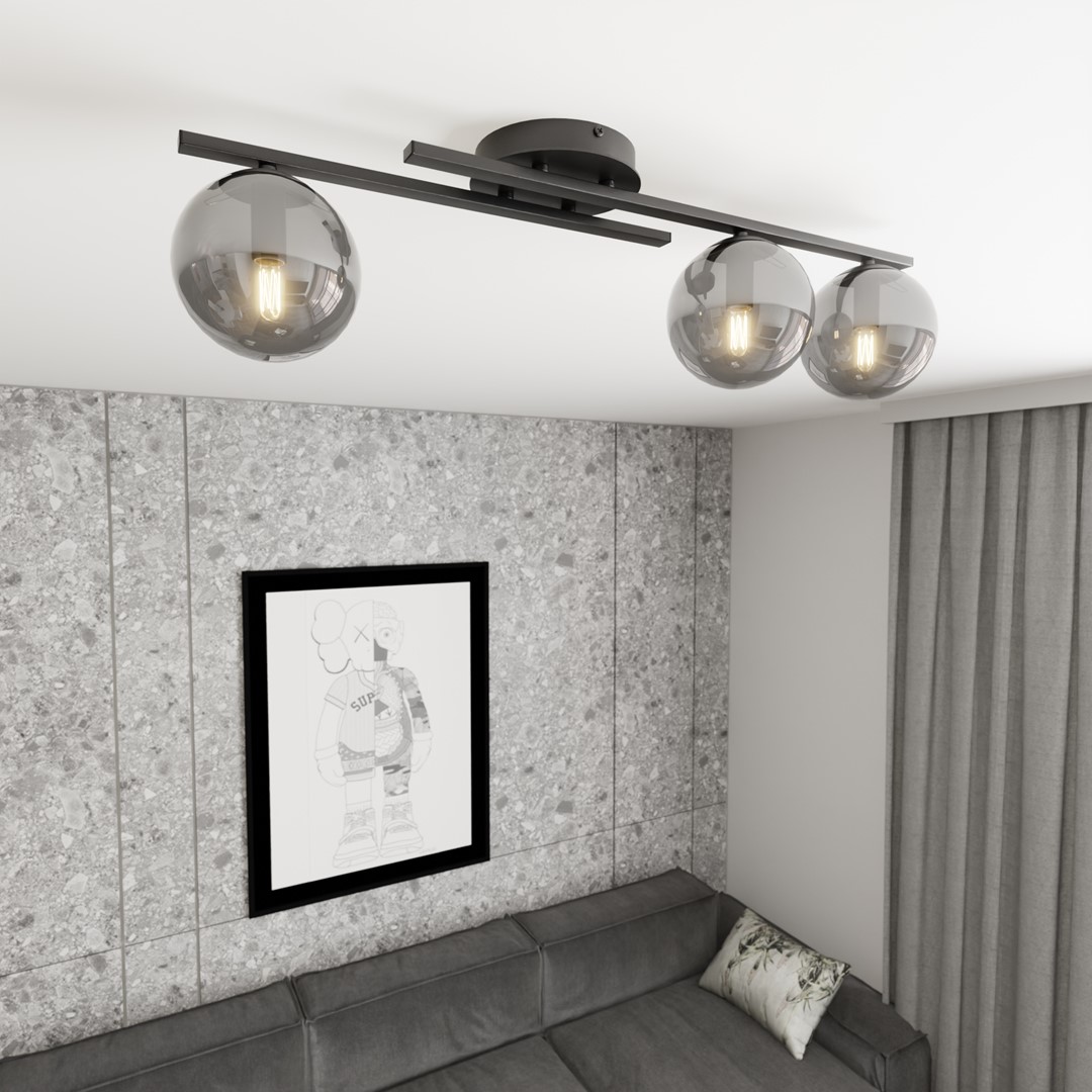 Plafondlamp Cundo Zwart Ø14 cm - Afbeelding 4