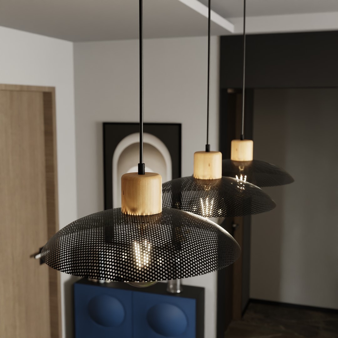 Kroonluchter Cebu Zwart Ø30 cm - Afbeelding 4