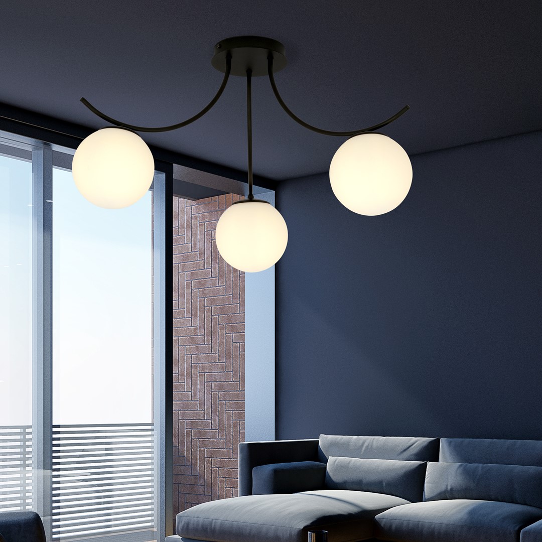 Plafondlamp Klumon Zwart Ø15 cm - Afbeelding 4