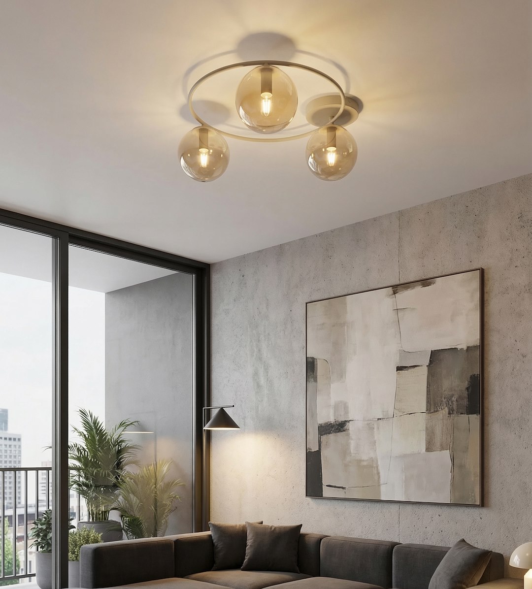 Plafondlamp Traasir Beige Ø14 cm - Afbeelding 5