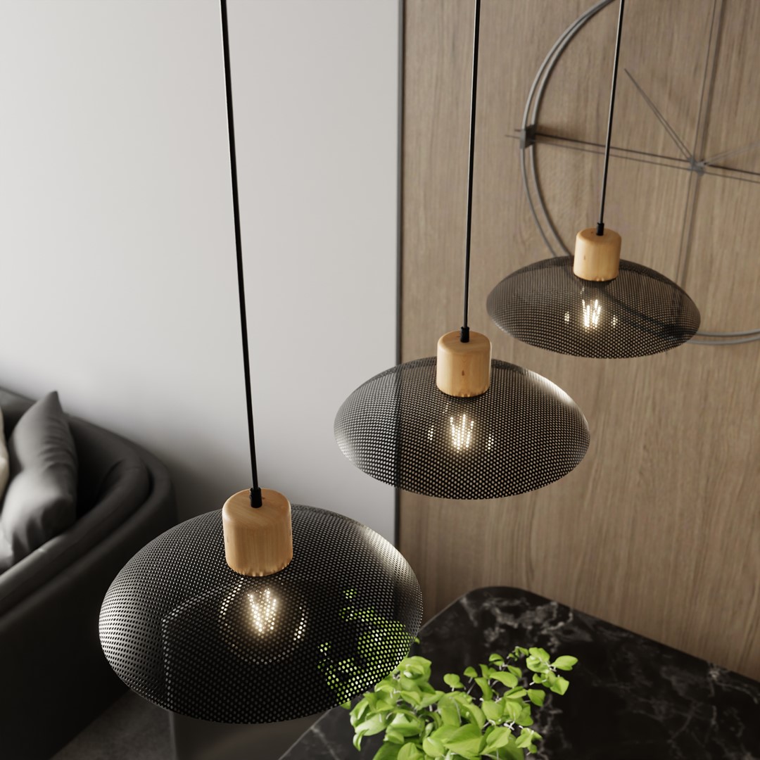 Kroonluchter Cebu Zwart Ø30 cm - Afbeelding 5
