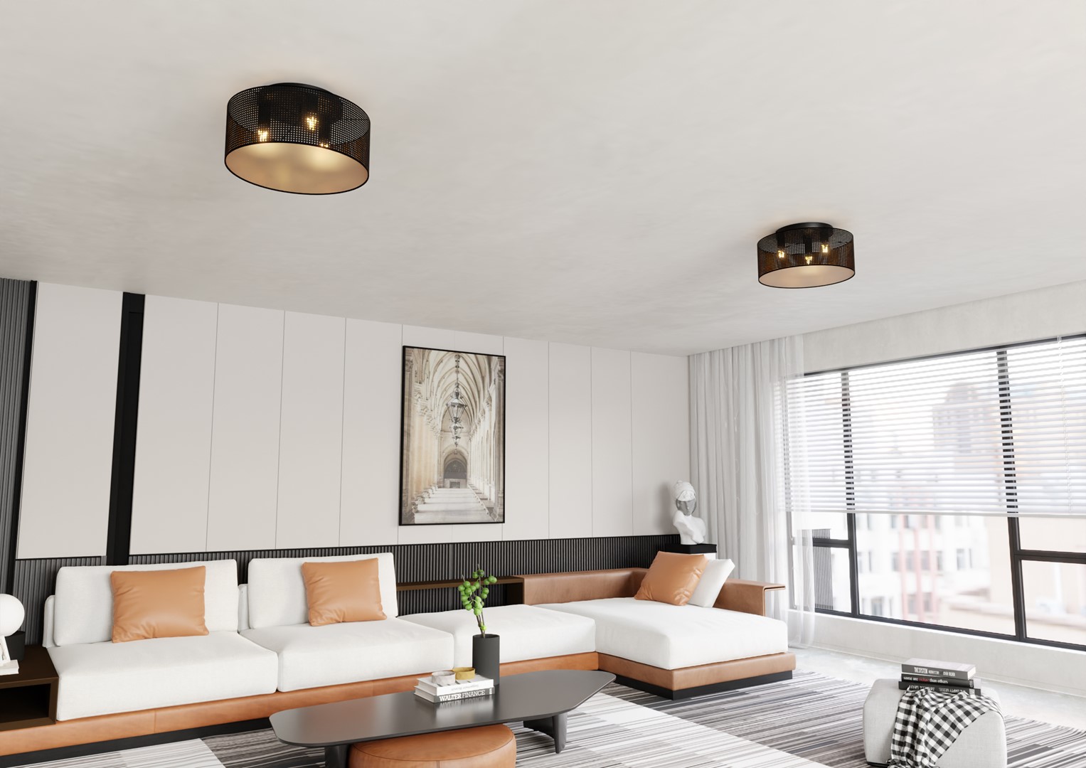 Plafondlamp Veillol Zwart Ø50 cm - Afbeelding 5