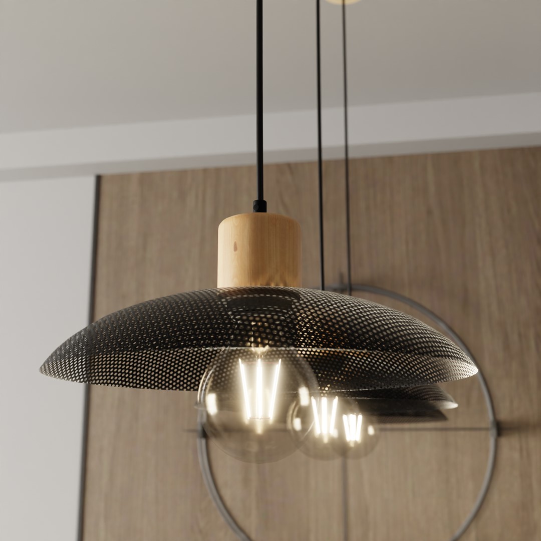Kroonluchter Cebu Zwart Ø30 cm - Afbeelding 6