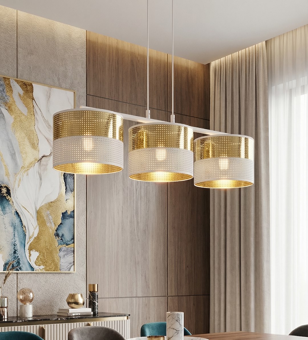 Hanglamp Traarnond Wit Ø20 cm - Afbeelding 6