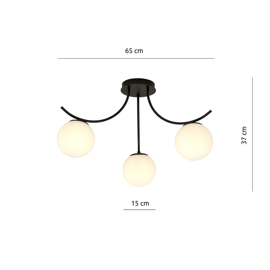 Plafondlamp Klumon Zwart Ø15 cm - Afbeelding 6