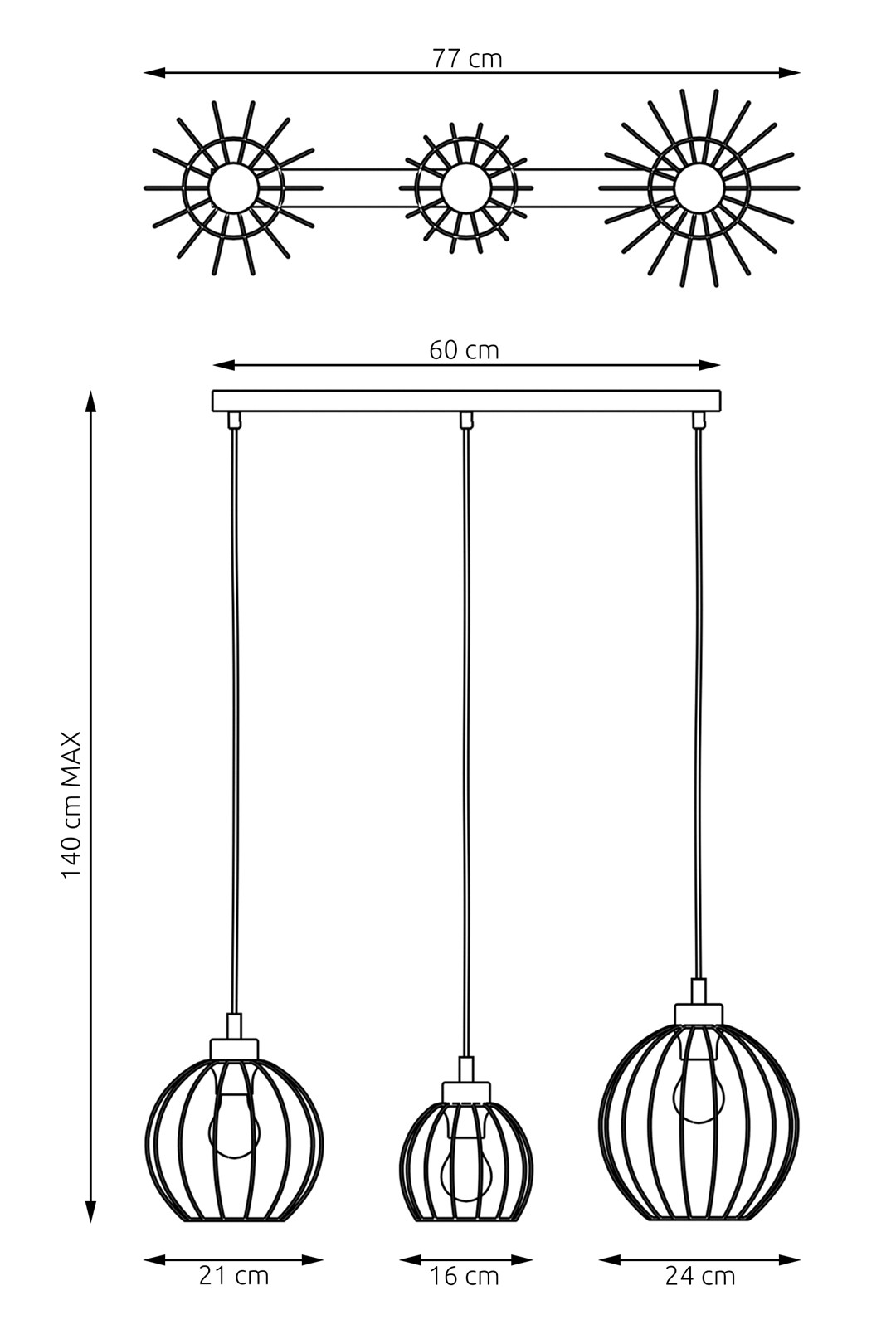 Hanglamp Jeiskas Zwart Ø14 cm - Afbeelding 6