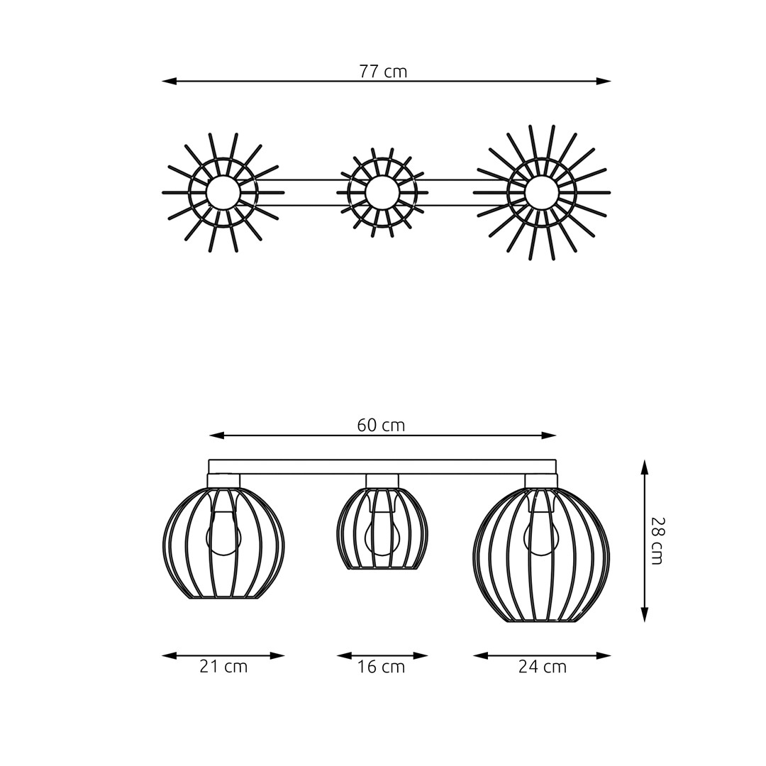 Plafondlamp Fansena Zwart Ø24 cm - Afbeelding 6