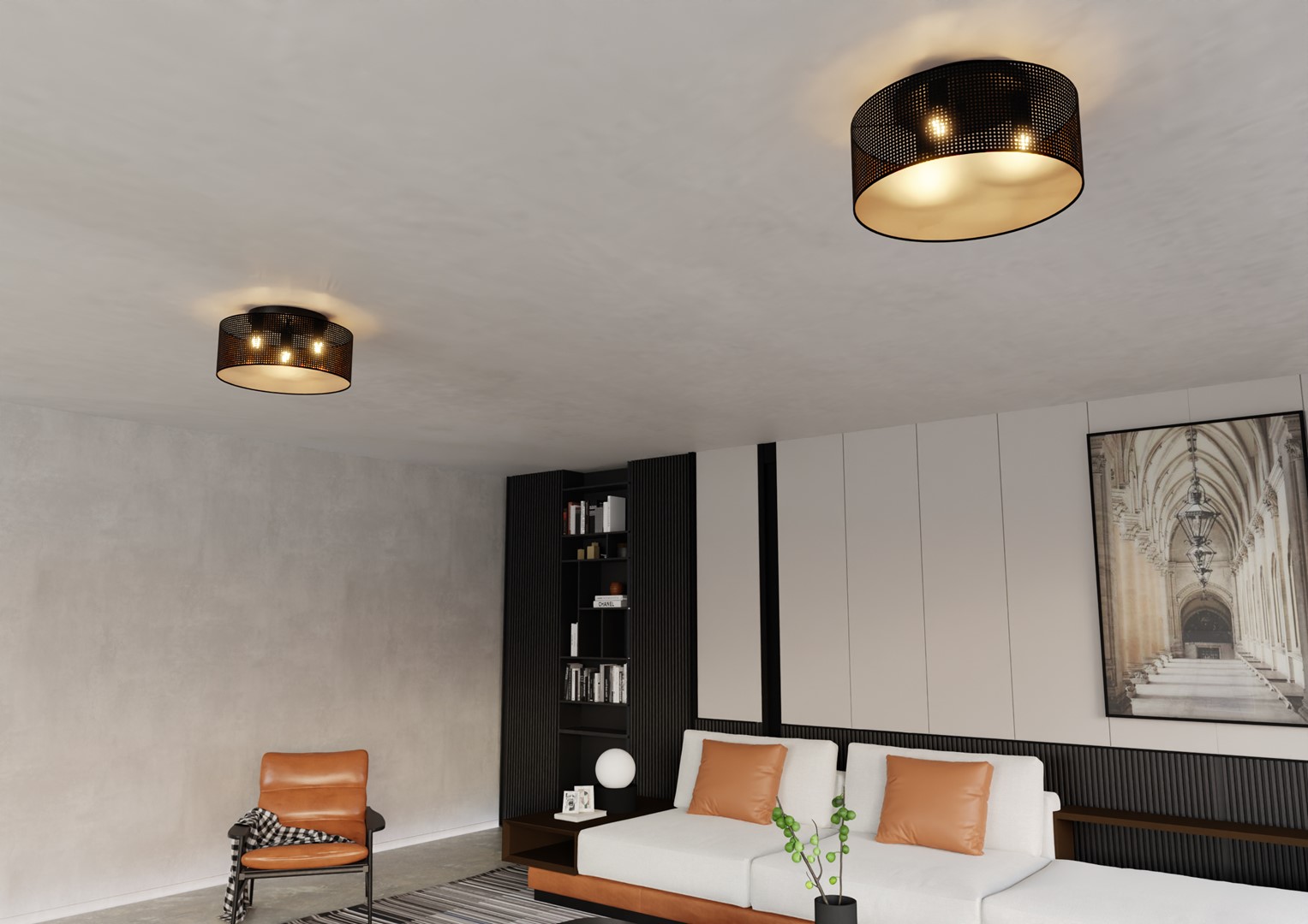 Plafondlamp Veillol Zwart Ø50 cm - Afbeelding 6