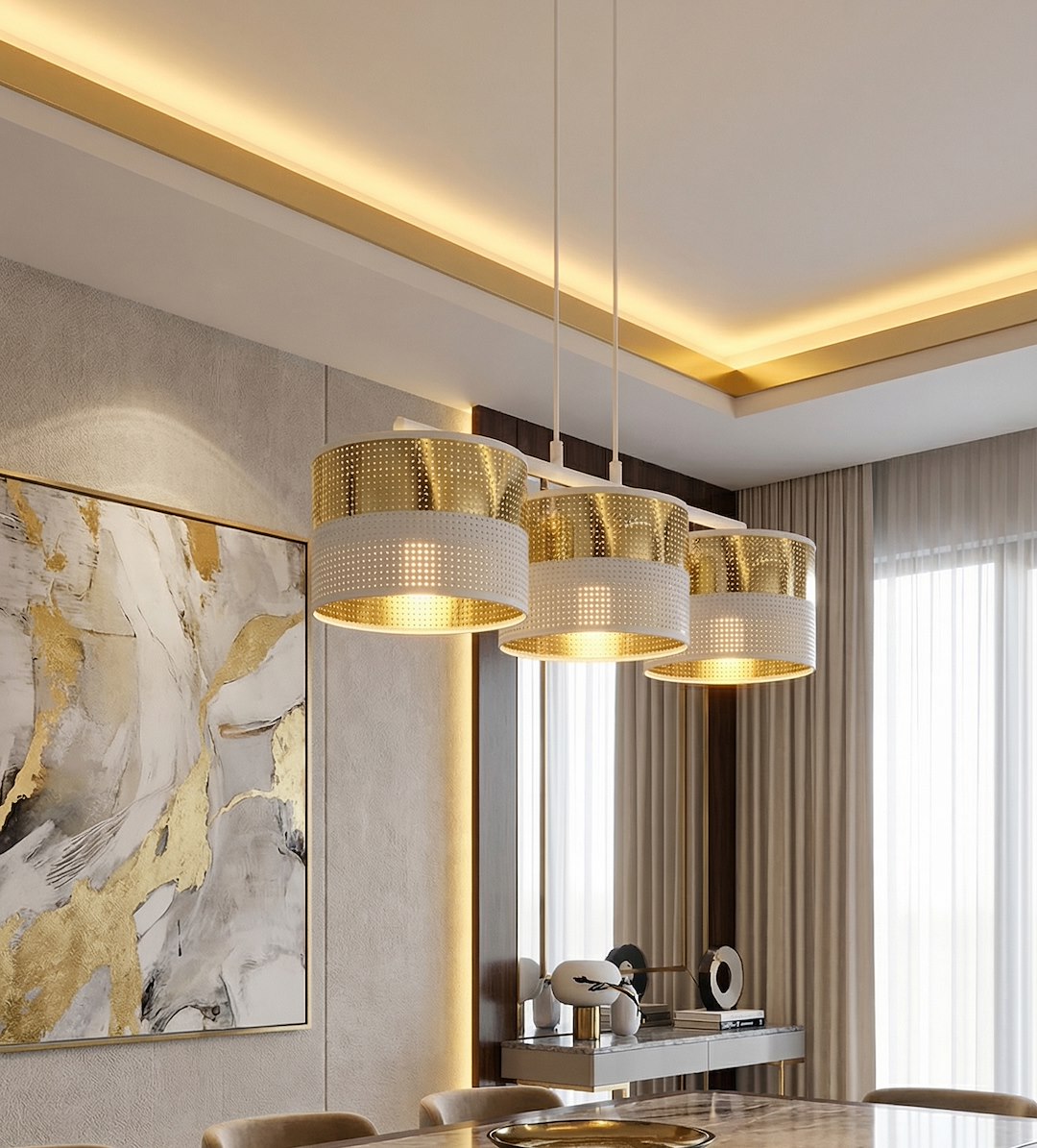 Hanglamp Traarnond Wit Ø20 cm - Afbeelding 7