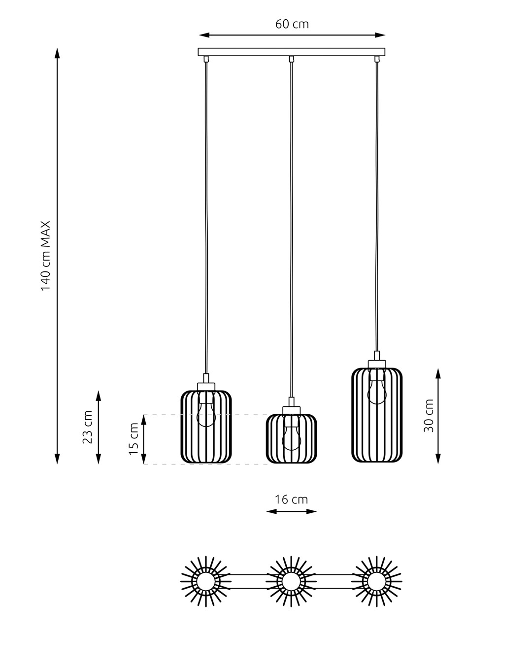 Hanglamp Zaunos Zwart Ø16 cm - Afbeelding 7