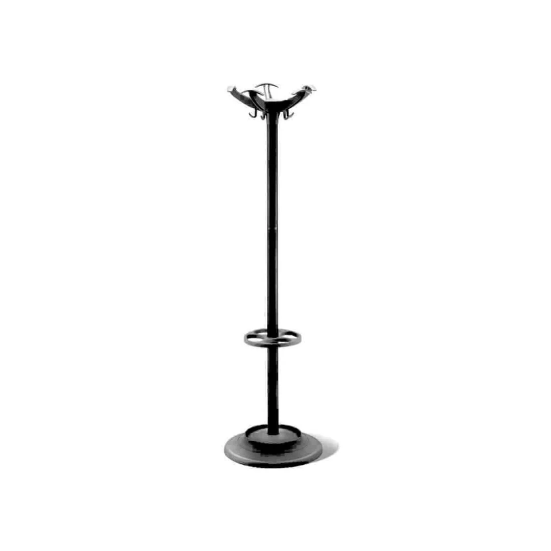 Kapstok Grore 45 cm zwart, metalen garderoberek met 10 jashaken en parapluhouder