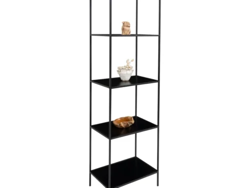 Zwart Wandplank Klaulvos staal 51 cm met vijf planken voor stijlvolle opbergruimte aan de wand