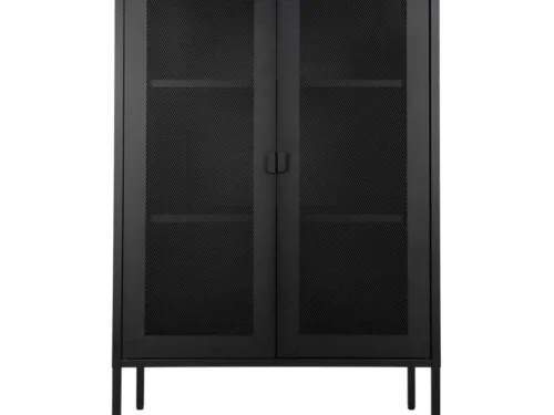 Zwarte Kast Preemoro 80 cm met gaasdeuren en stevige stalen poten