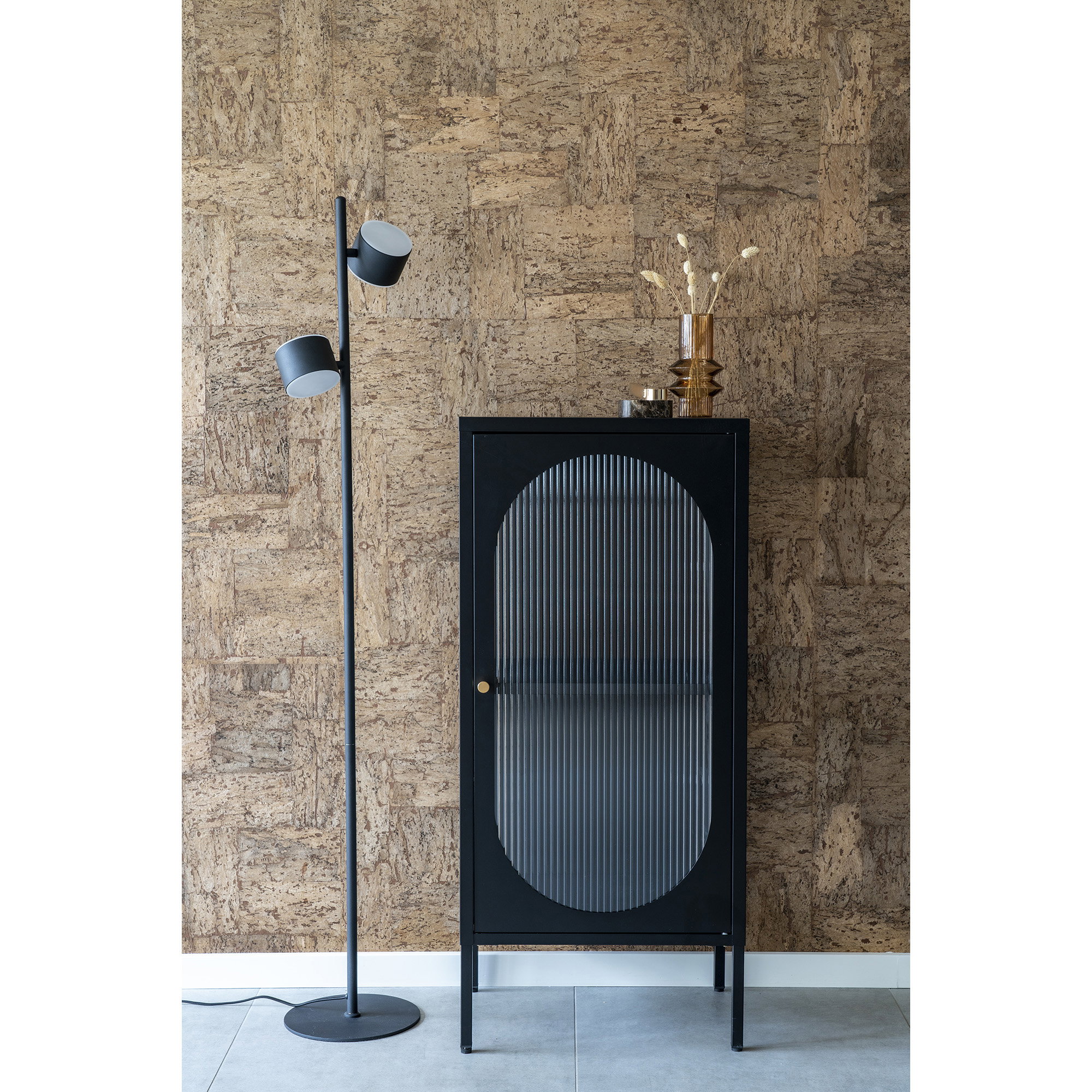 Vitrinekast Graundena Zwart 50 cm - Afbeelding 5