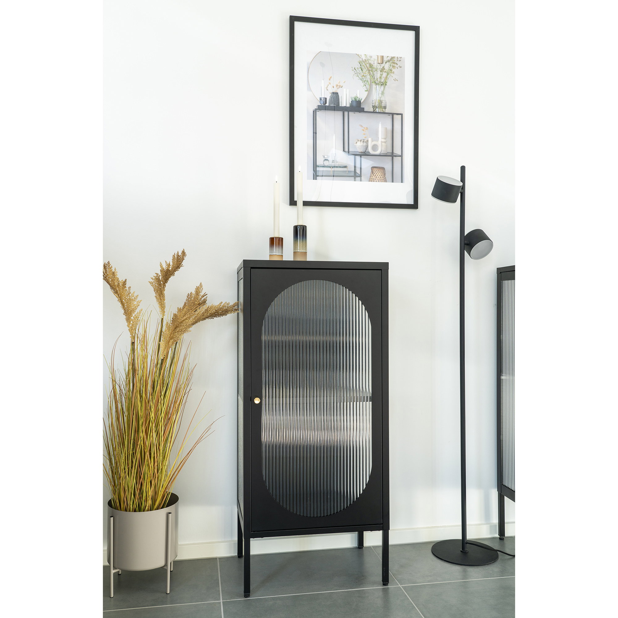 Vitrinekast Graundena Zwart 50 cm - Afbeelding 7