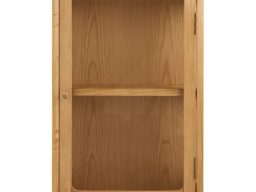 Wandkast Slatino Naturel 40 cm met glazen deur, eikenlook en compacte opbergruimte