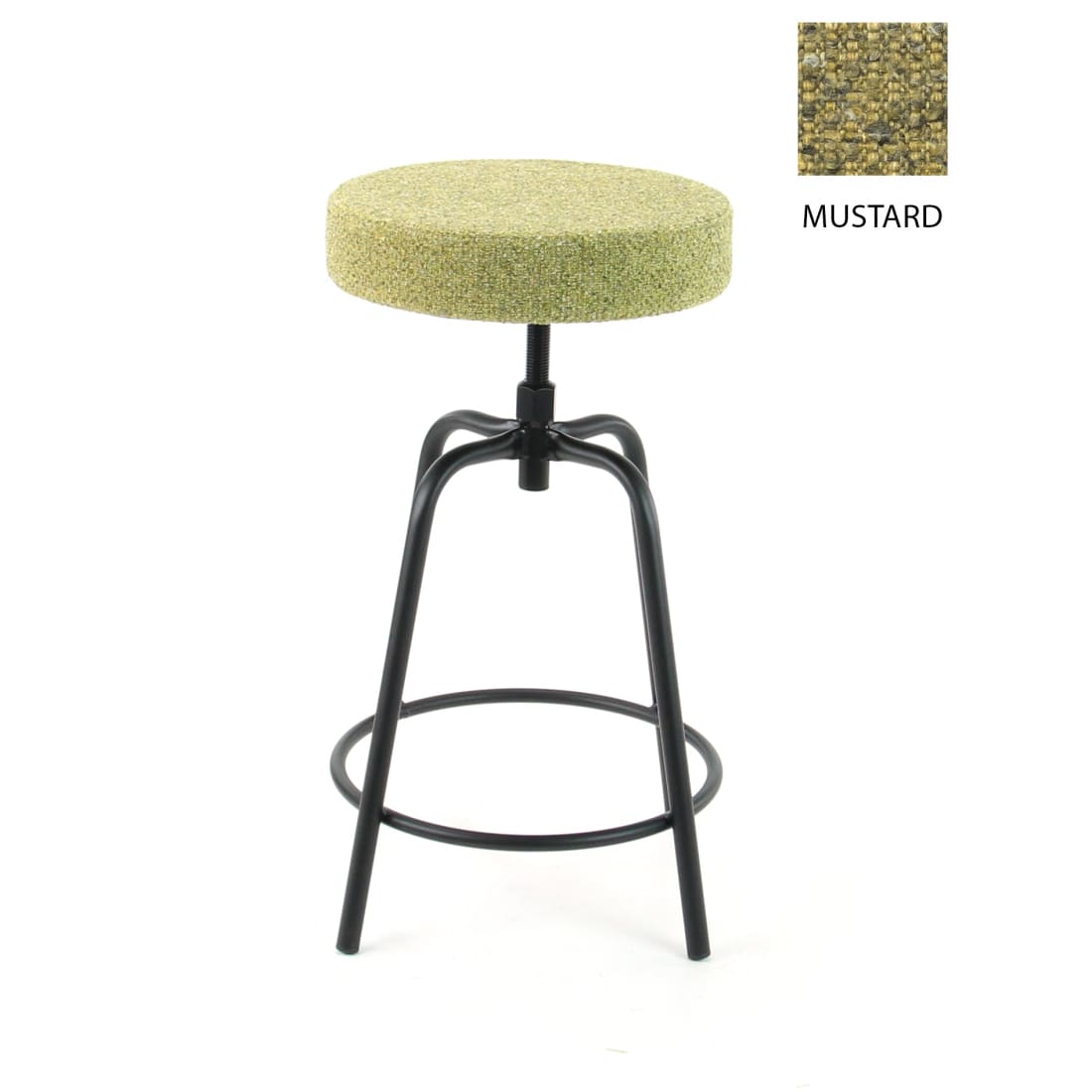 Barkruk Trostura Bouclé Mosterdgeel